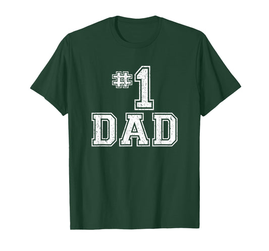 #1 Dad Number One Father's Day Vintage Style T-Shirt