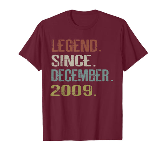 10 years old Shirt Gifts Awesome Since December 2009 T-Shirt T-Shirt