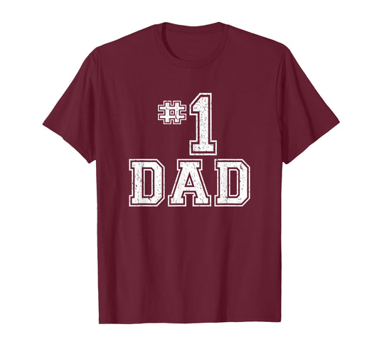 #1 Dad Number One Father's Day Vintage Style T-Shirt