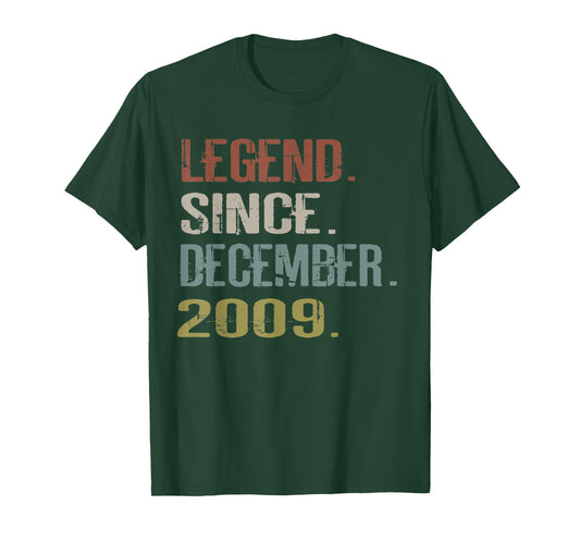 10 years old Shirt Gifts Awesome Since December 2009 T-Shirt T-Shirt
