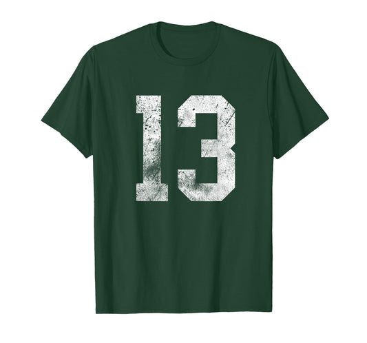 13 Cool Distressed Birthday Lucky Number Player 13th T-Shirt